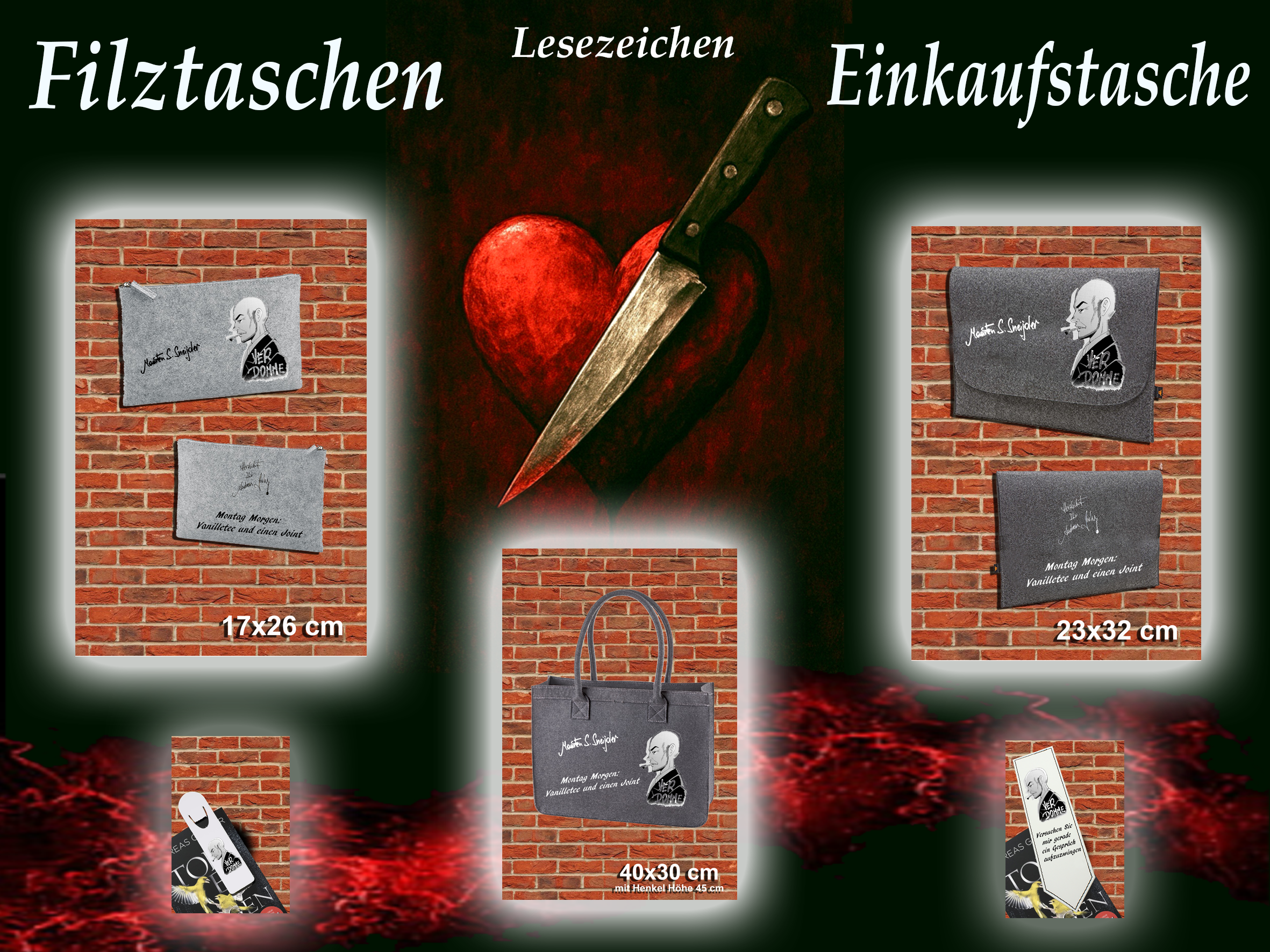 Filztaschen & Lesezeichen
