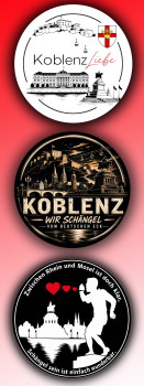3er Pack Koblenz Aufkleber   9 Ø cm