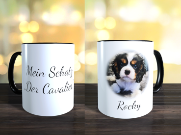 Tasse "Cavalier" mit Bild u Name