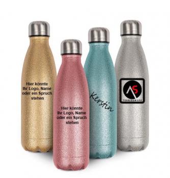 Thermoflasche "Glitzer" m. Wunschname