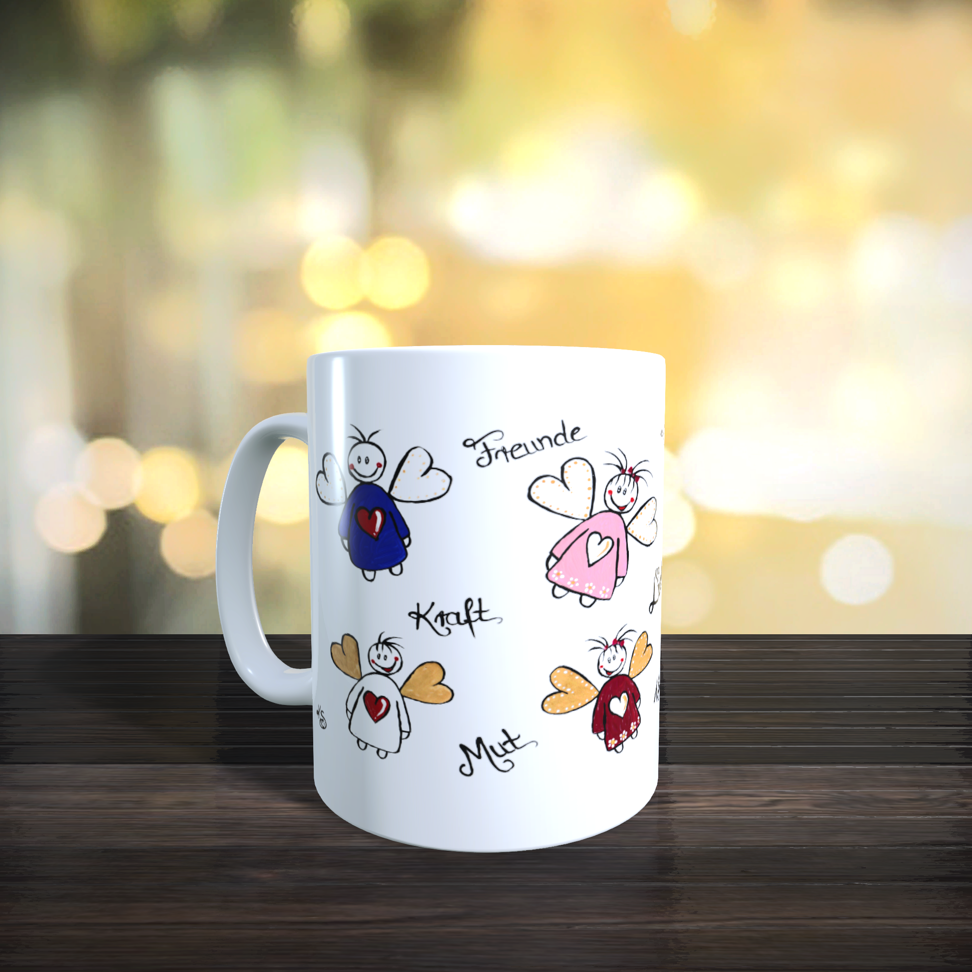 koblenzer textildruck tasse engelfamilie