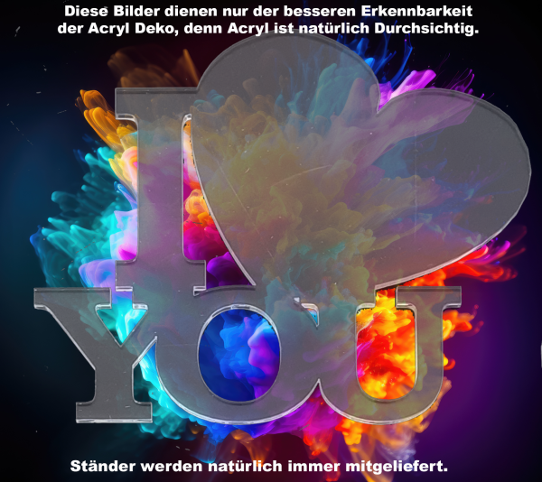Acryl Laserschnitt LOVE div. Motive
