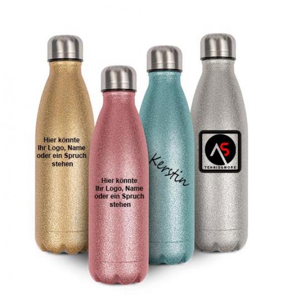 Thermoflasche "Glitzer" m. Wunschname
