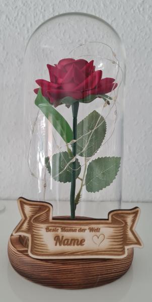Rose im Glas m. Beleuchtung